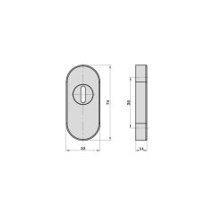 Schmalrahmen-Schutzrosette ZA 14 mm oval (PZ) Edelstahl