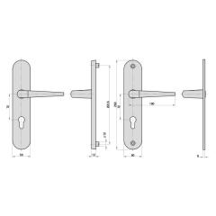 Vollmaterial-Schutzbeschlag ES0 PZ 72/8 mm F1