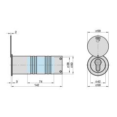 Rohrtresor mit Schutzklappe - L142 mm, Ø50 mm