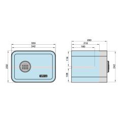 mySafe 350 Elektronik-Möbel-Tresor | mit Code, alarmgesichert / beere
