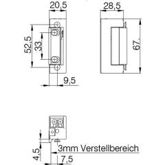 Elektrotüröffner 20171 6-12 V AC/DC DIN L/R DENI