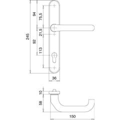 Profiltürgarnitur 1300/0035 Alu.F1 PZ EDI