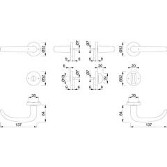 Rosettengrt.San Fran.1301/42KV/42KVS Alu.F1 U-Form SK/OL DIN L/R D/D HOPPE