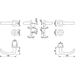 FS-Garnitur San Fran.FS-E1301/42H/42HS VA F69 D/D TS 40-65mm PZ rd.DIN L/R HOPPE