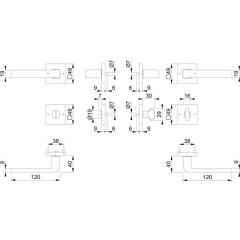 Rosettengrt.Dublin 1124/843KV/843KVS Alu.F249 eck.SK/OL DIN L/R D/D HOPPE