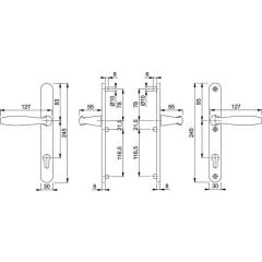 Profil-Garnitur NY 1810/3346 Alu.F1 PZ f.TS 67-72mm HOPPE
