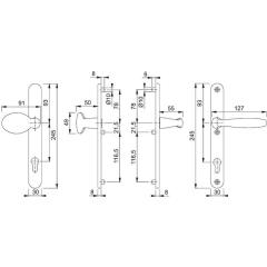 Profiltürgarnitur NY 76G/3346/1810 Alu.F9016 PZ f.TS 57-62mm HOPPE