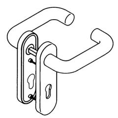 Kurzschildgarnitur 111R01.110 97 Ku.97 PZ rd Drückergrt.HEWI