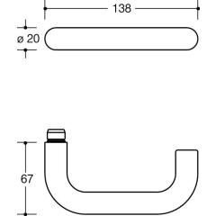 Rosettengrt.111R01.130 Ku.90 U-Form PZ DIN L/R D/D HEWI