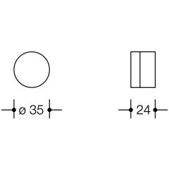 Wandtürpuffer 610 Ku.90 tiefschwarz L.24mm HEWI
