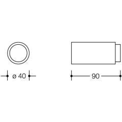 Wandtürpuffer 611.90 Ku.99 reinweiß L.90mm HEWI