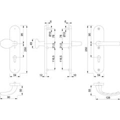 Schutzgarnitur Tôkyô 76G/3331/3410/1710 Alu.F1 72mm 41-46mm HOPPE