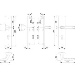 Schutzgarnitur London 61G/2221/2210/113 Alu.F2 72mm 37-47mm HOPPE