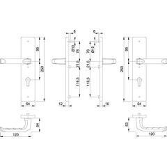 Schutzgarnitur London 113/2221/2210 Alu.F4 92mm 67-77mm HOPPE