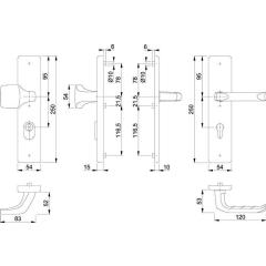 Schutzgarnitur London 61G/2222ZA/2210/113 Alu.F4 92mm 67-77mm HOPPE