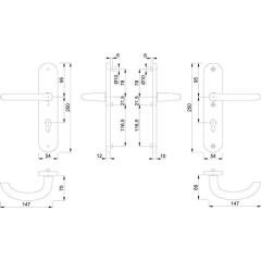 Schutzgarnitur Mar.1138/3331/3410 Alu.F1 92mm 66-76mm HOPPE