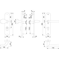 Schutzgarnitur Stock.76G/3332ZA/3410/1140 Alu.F1 72mm 36-46mm HOPPE