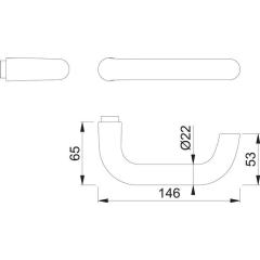 Türdrückerlochteil Paris 138 Alu.F2/neusilberfarbig 4-KT.8mm DIN L/R HOPPE
