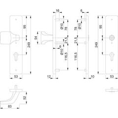 Schutzgarnitur E61G/2221/2210 VA F69 72mm 37-47mm HOPPE
