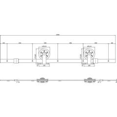 Schiebesyst.450120 100kg 2000mm schwarz HLT 38-40mm Kompletts.