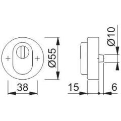 Schutzrosette E42ZNSB-ZA VA F69 rd.m.ZA S.15mm HOPPE