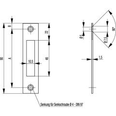 Flachschließbl.S412 silber ktg.Stulp-B.24mm BKS