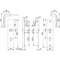 Schutzgarnitur Birm.1117/2221A/2440 Alu.F1 92mm 67-72mm HOPPE