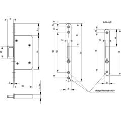 Schiebetür-Einsteckschl.0393 STA silber ktg.20/55mm m.Springg.u.Auslösek.BKS
