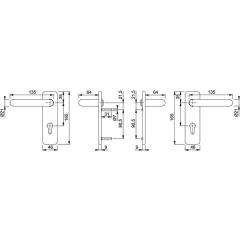 FS-Garnitur Paris FS-K138/202K Ku.F9005M D/D TS 40-66mm PZ ktg.DIN L/R HOPPE