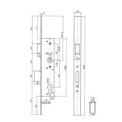 RR-Einsteckschl.PZ 24/30/92/10mm DIN L/R VA Riegelausschl.22mm 340mm BEVER