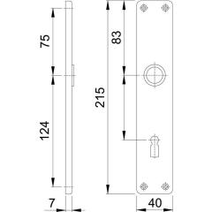 Langschildpaar 202SP F2/neusilberfarbig F2 BB 72mm HOPPE