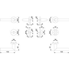 Rosettengrt.Stock.1140/42KV/42KVS Alu.F1 rd.SK/OL DIN L/R D/D HOPPE