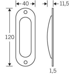 Schiebetürmuschel 42 4212 Alu.F1/naturf.ov.bl.L.120mm B.40mm FSB