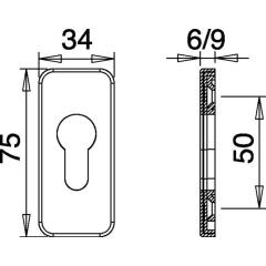 Schlüsselrosette 0812/9003 Alu.F1 Schildst.9mm PZ ktg.EDI