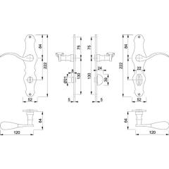 Langschildgarnitur Weimar M112SLN/2007 MS F73 SK/OL 78mm DIN L/R HOPPE