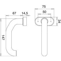 Feuerschutzdrückerlochteil 1800/2133 VA EST gekr.4-KT.9mm EDI
