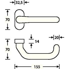 Profiltür-Drückerlochteil 06 1146 Alu.0105 ov.8mm gekr.FSB