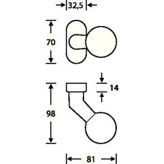 Profiltürknopf 07 0846 Material VA 6204 4-KT.M12mm fest FSB
