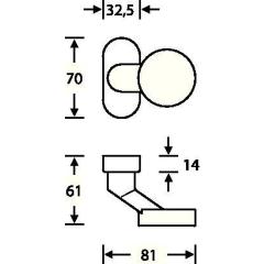 Profiltürknopf 07 0809 Material VA 6204 4-KT.M12mm fest FSB