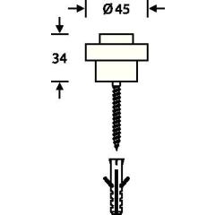 Bodentürpuffer 38 3881 D.45mm H.34mm Alu.naturf./F1 Dübelmontage FSB
