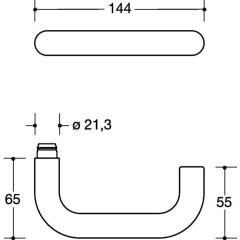Halbgarnitur 111XAH22.130 VA XA 4-KT.8mm Schutzrosette HEWI