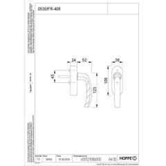 Fenstergriff Atlanta 0530/FR-408 Alu.32-42mm F1/naturfarbig eFenstergriff HOPPE
