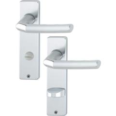 Kurzschildgarnitur Birm.1117/202KP Alu.F1 SK/OL eck.Drückergrt.HOPPE