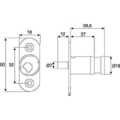 Druckzylinderschloss Sys.600 versch.-schl.L/R inkl.I.-Zyl.BMB