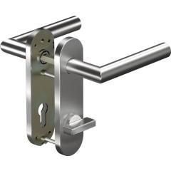 Kurzschildgarnitur CORE+ 8906 8 mm/7051K WC 78MM Alu.F1 WC rd Drückergrt.OGRO